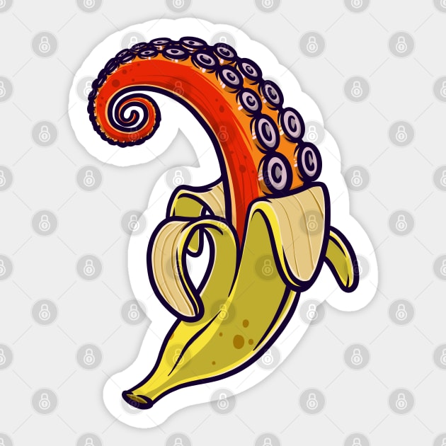 Bananapus Banana Octopus Funny Gift Sticker by teeleoshirts